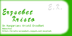 erzsebet kristo business card