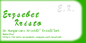 erzsebet kristo business card